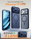 TOCOL Case for Phone 17 Pro, Full Camera Protection, Built-in Magnets, Compatible with Magsafe, Drop Protection, Translucent Matte Phone Case for Phone 17 Pro 6.3 inch (Dark Blue) 🍁 All In One Marketplace Canada