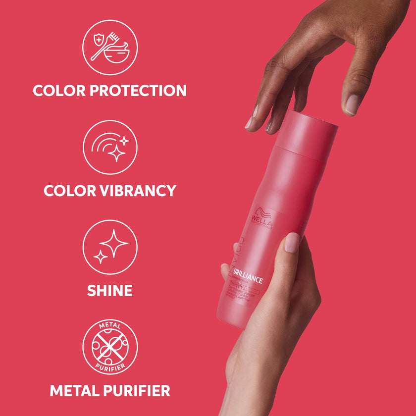 Wella Professionals Invigo Brilliance Shampoo for Fine/Normal Coloured-Treated Hair, Salon Shampoo, Hair Cleanser, Colour Safe, Daily Wash, Lime Caviar, Intense Colour Protection | 33.8 Fl Oz | 1L 🍁 All In One Marketplace Canada