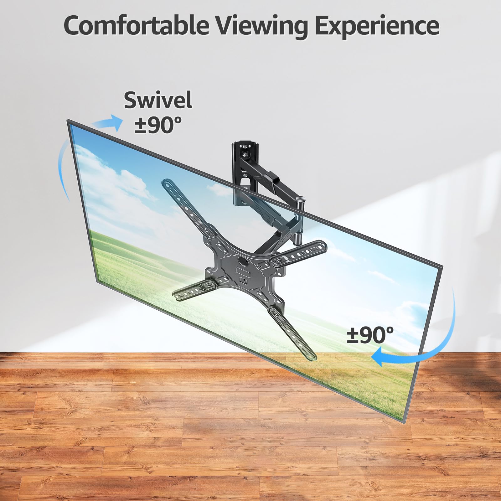 MOUNTUP TV Wall Mounts for Most 26-60 Inches TVs, Full Motion TV Bracket with Swivel and Extension, Articulating Arms, Tilt, Leveling, Single Stud Design, Max VESA 400x400mm up to 77lbs, MU0009 🍁 All In One Marketplace Canada