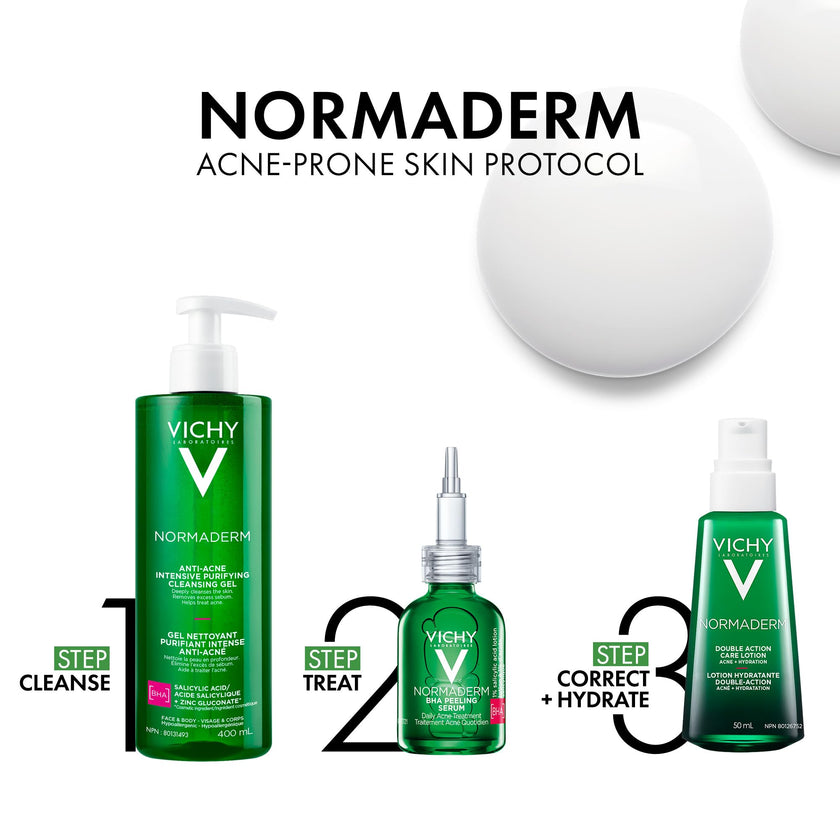 Vichy Anti-Acne Salicylic Acid Cleansing Gel, Normaderm Purifying Face Wash for Oily Skin, Acne Breakouts and Pores. Oil-free, Soap-Free, Non-Comedogenic, Hypoallergenic, Dermatologist Recommended 🍁 All In One Marketplace Canada