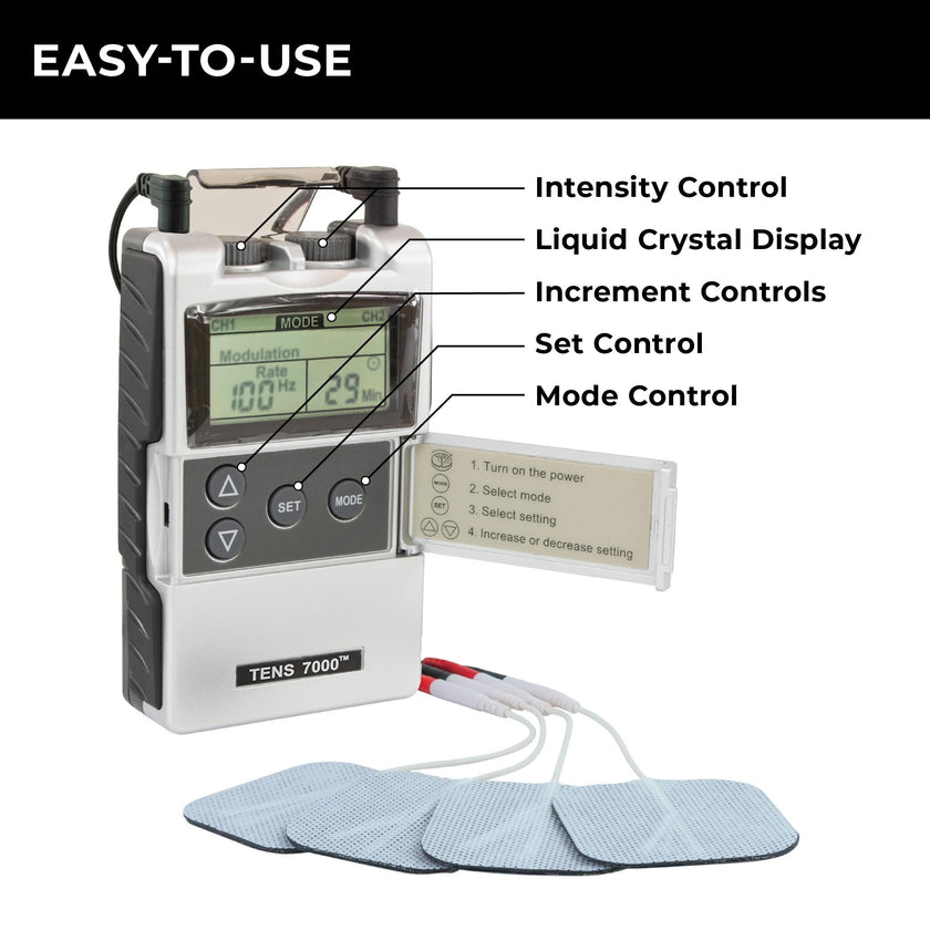 TENS 7000 Digital TENS Machine with Accessories - Muscle Stimulator Machine for Back Pain Relief, Sciatica, Neck, Nerve, Shoulder, Hip, Elbow, Muscle Pain Relief 🍁 All In One Marketplace Canada