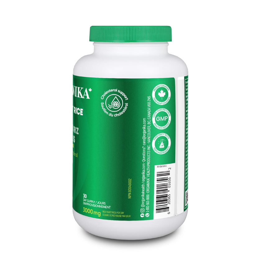 Organika Canadian-Made Red Yeast Rice Plus- Plant Sterols, Cholesterol Support- 180vcaps 🍁 All In One Marketplace Canada