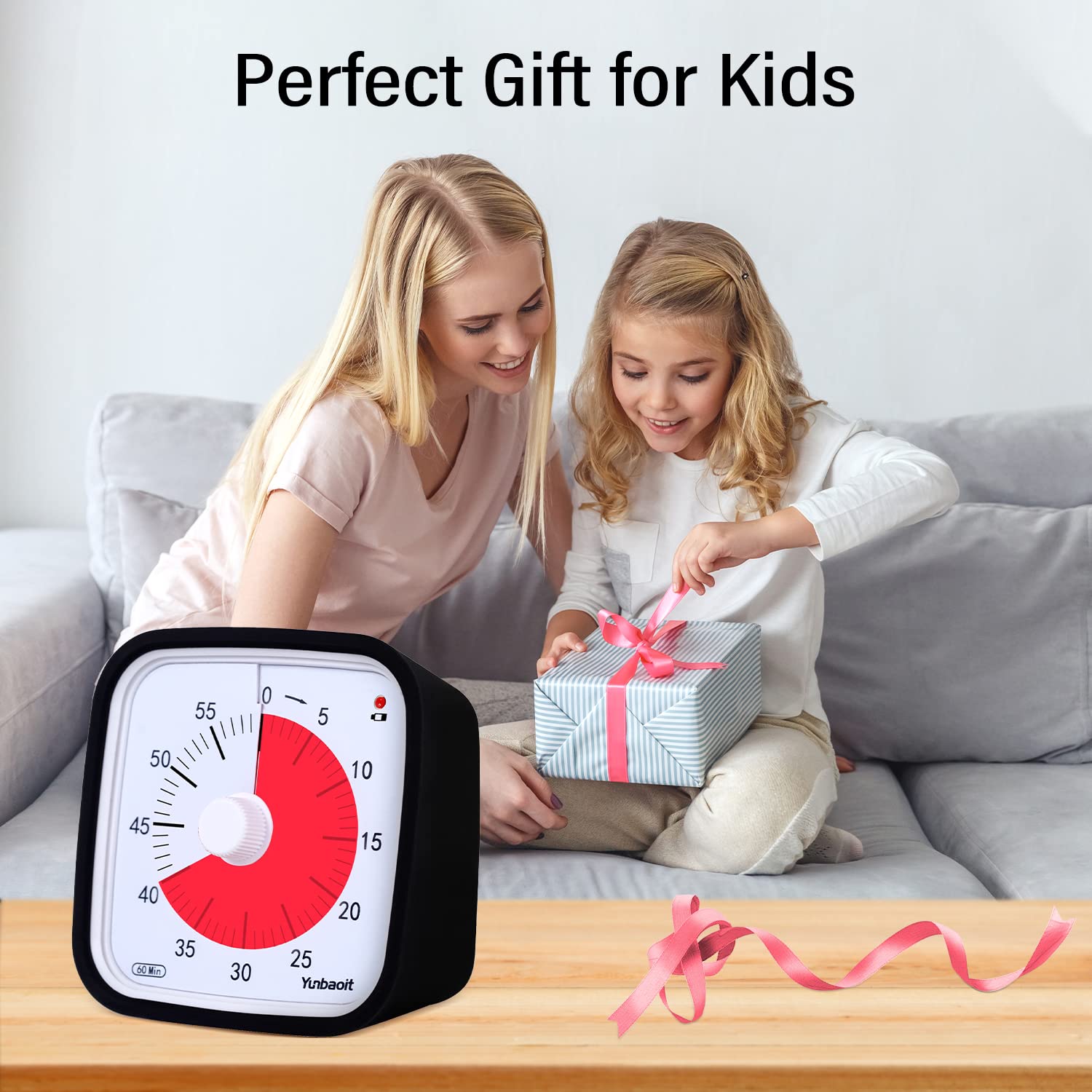 Visual Timer with Protective Case, Yunbaoit Upgraded 60-Minute Countdown Timer for Kids and Adults with Low Battery Remind, Silent Time Management Tool, No Ticking Optional Alert(Black) 🍁 All In One Marketplace Canada