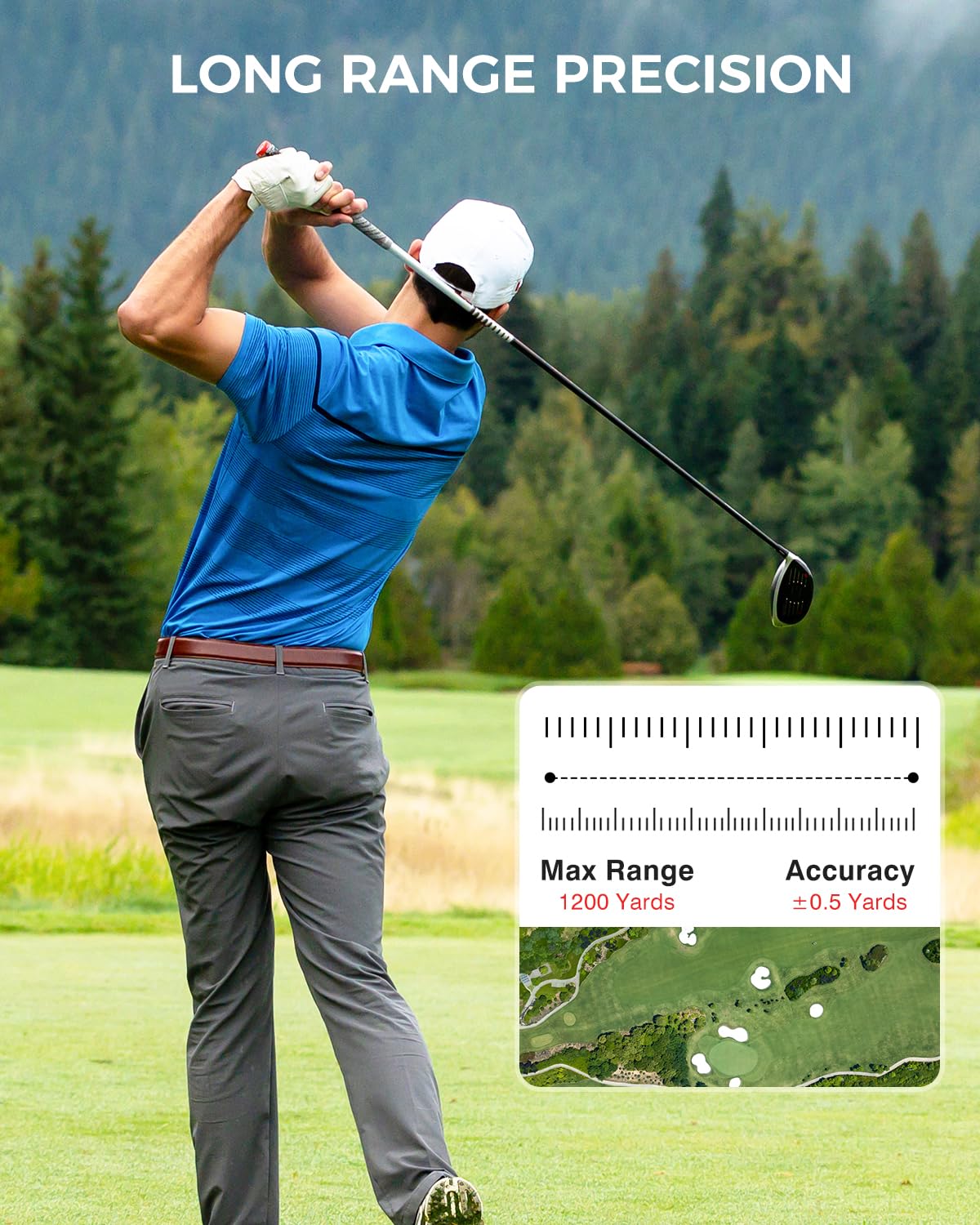 VyKure Golf Rangefinder with Slope - 1200 Yards Laser Range Finder with Flag Pole Locking Vibration, 7X Magnification rangefinder with Magnet Stripe (White) 🍁 All In One Marketplace Canada