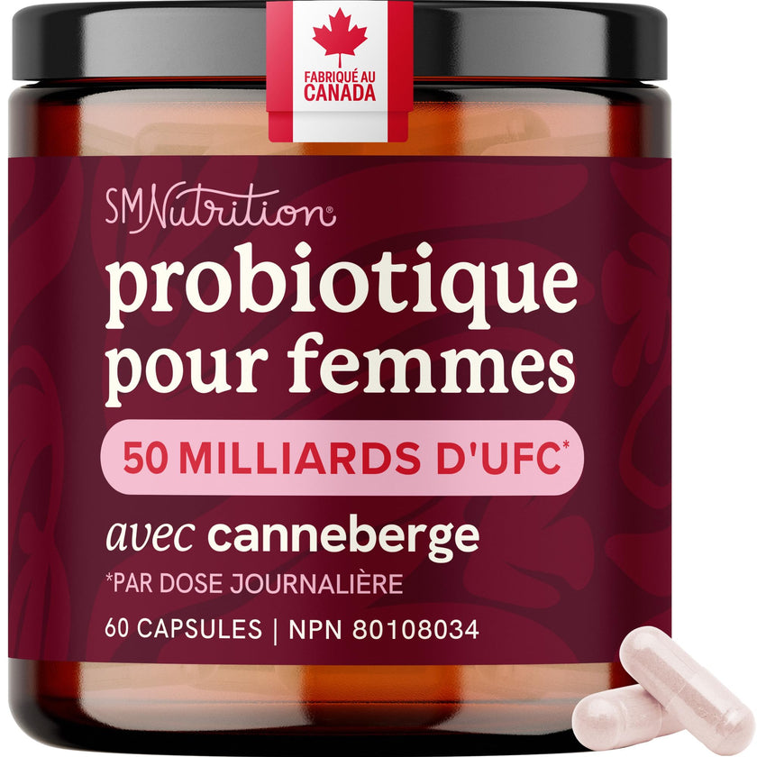 Womens Probiotic with Cranberry | 50 Billion CFU for Gut Health, Bloating Relief & Digestive Support | With Cranberry for Vaginal Health | Gut Health Supplements for Women | Made in Canada | 60 Ct. 🍁 All In One Marketplace Canada