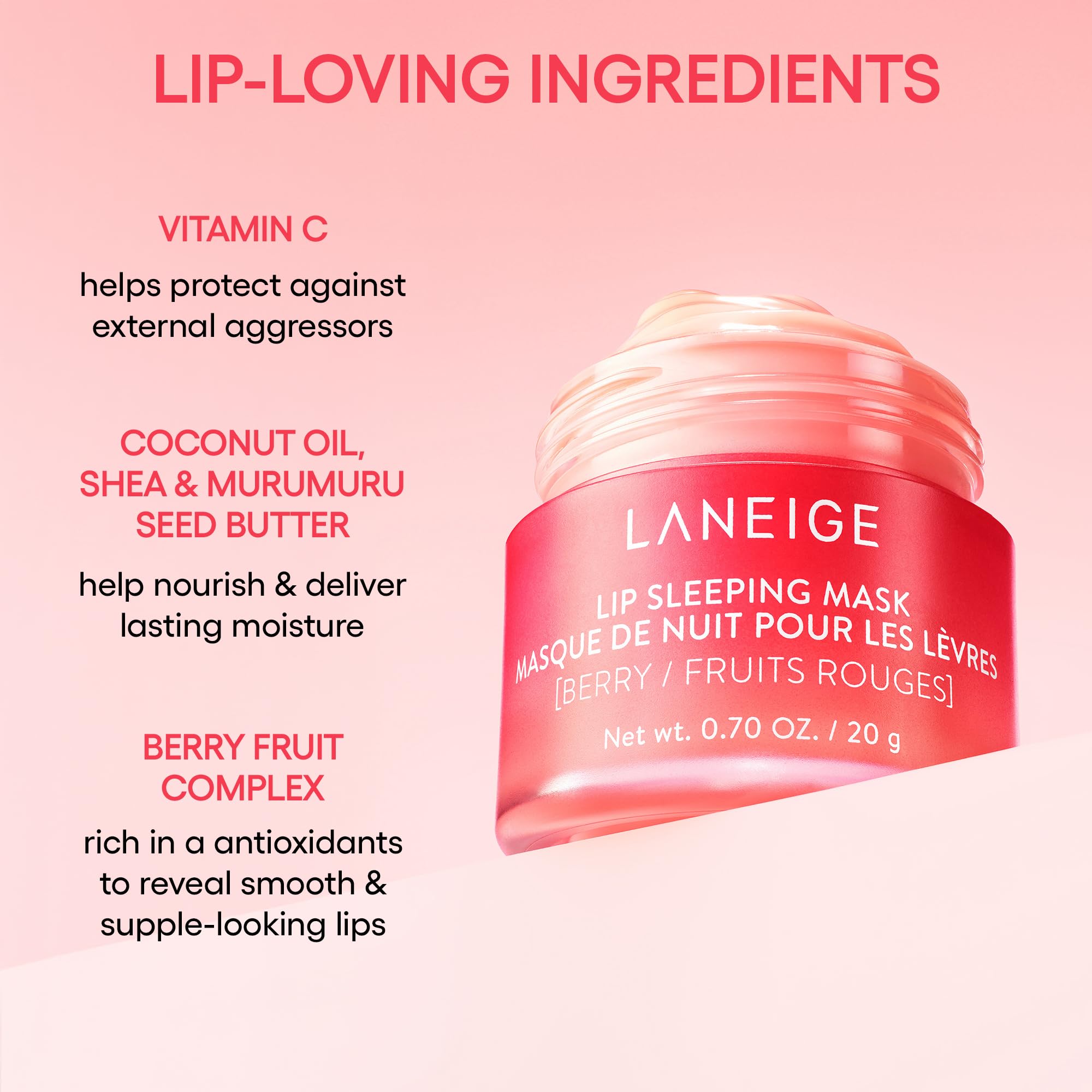 LANEIGE Dreamy Lip Kit: Lip Sleeping Mask Berry, Sweet Candy, Mango, and Peach Iced Tea, Nourish, Hydrate, Vitamin C, Shea Butter, Coconut Oil 🍁 All In One Marketplace Canada