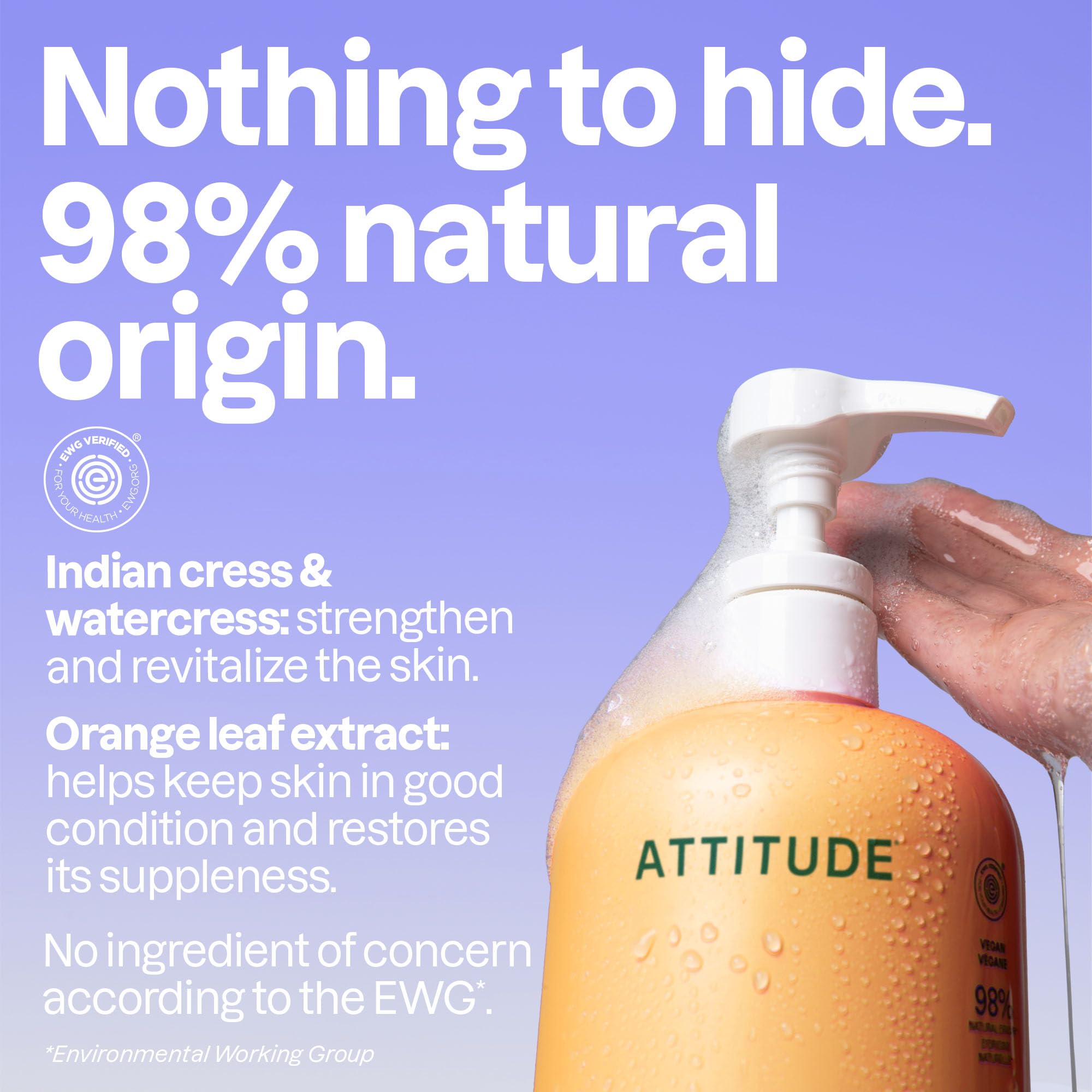 ATTITUDE Body Wash, Made in Canada, EWG Verified Shower Gel, Dermatologically Tested, Plant and Mineral-Based, Vegan Personal Care Products, Orange Blossom & Eucalyptus Scent, 946 mL 🍁 All In One Marketplace Canada