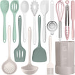 Silicone Cooking Utensils Set - 446°F Heat Resistant Silicone Kitchen Utensils,Spatula,Spoon, All Clad Kitchen Utensil Sets Gadgets Tools for Nonstick Cookware,Dishwasher Safe BPA Free (Multicolor) 🍁 All In One Marketplace Canada