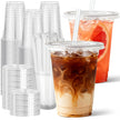 Sipthene 16 oz Clear Plastic Cups with Lids and Straws, 50 Set Disposable Coffee Cups for Iced Coffee, Cold Beverages, Smoothies and to-Go Drinks 🍁 All In One Marketplace Canada