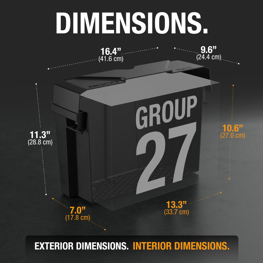 NOCO Snap-Top BG27 Battery Box, Group 27 12V Battery Box for Marine, Automotive, RV, Boat, Camper and Travel Trailer Batteries 🍁 All In One Marketplace Canada