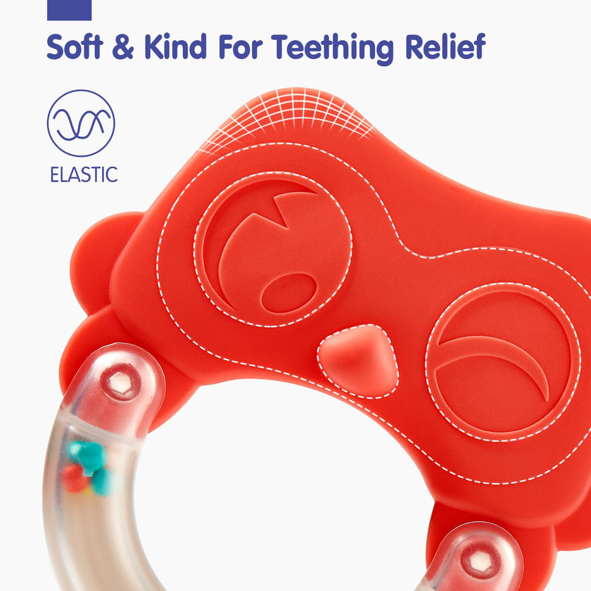 hahaland Baby Teething Toys, Infant Newborn Toys 0-3 3-6 Months, Silicone Babies Teether Rattles, Baby Shower Gifts for Newborn Boys Girls, 10 Pcs with Storage Box for 0 Months+ 🍁 All In One Marketplace Canada