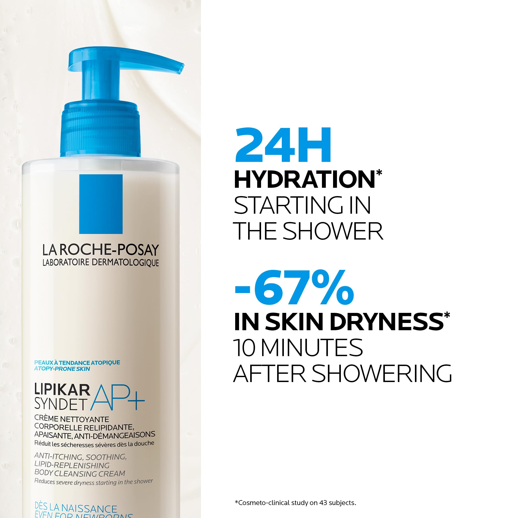 La Roche-Posay Body Wash, Lipikar Syndet AP+ Anti-Itch Body Wash For Eczema-prone Skin with Shea Butter & Niacinamide, Fragrance Free, Suitable for Sensitive Skin, 400ml 🍁 All In One Marketplace Canada