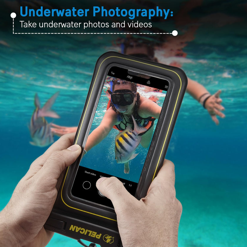 Pelican 2 Pack Marine Waterproof Phone Pouch (Regular) -Black/Hi-Vis Yellow 🍁 All In One Marketplace Canada