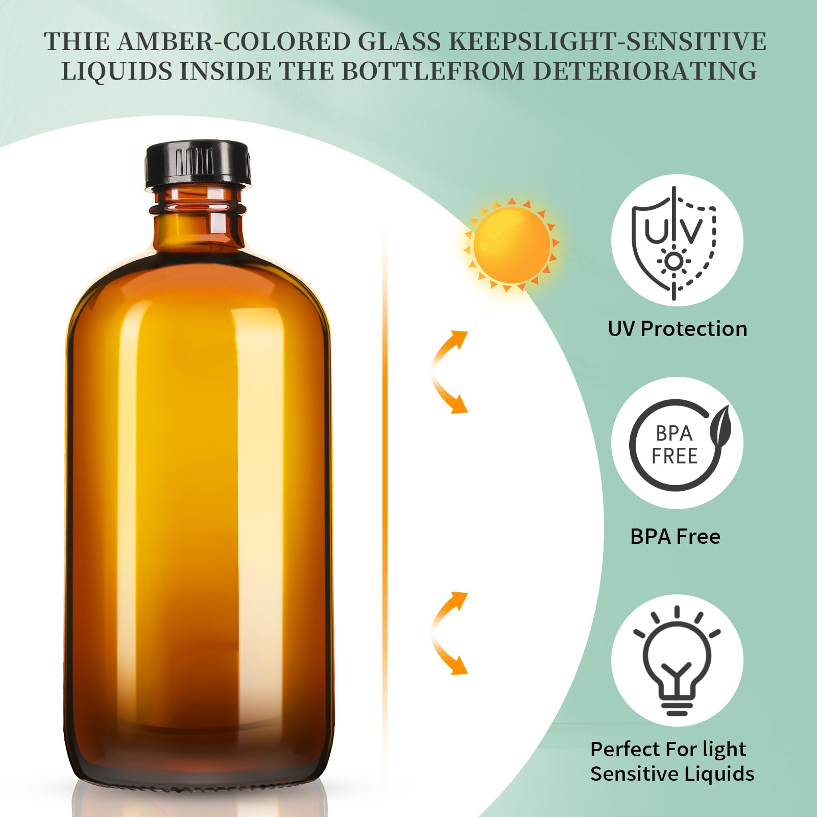 GIVAMEIHF 16oz Amber Glass Spray Bottles,2 Pack Glass Spray Bottles Refillable Empty Bottle with Adjustable Nozzle,Spray Bottle for Essential Oils,Cleaning,Pets,Plant, Hair Mister 🍁 All In One Marketplace Canada