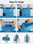 HEETA Dry Bag Waterproof for Women Men, Roll Top Lightweight Dry Storage Bag Backpack with Phone Case for Travel Swimming Boating Kayaking Paddle Board Camping Beach Accessories (Transparent Blue, 5L) 🍁 All In One Marketplace Canada