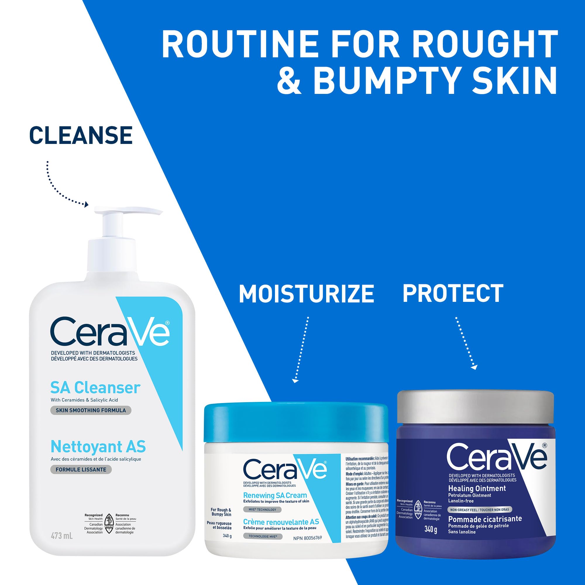 CeraVe Salicylic Acid Cream, Renewing SA Body Cream for Very Dry, Rough & Bumpy Skin, Psoriasis, Keratosis Pilaris, Itching & Flaking. With Lactic Acid, Hyaluronic Acid, Fragrance Free, 340g 🍁 All In One Marketplace Canada