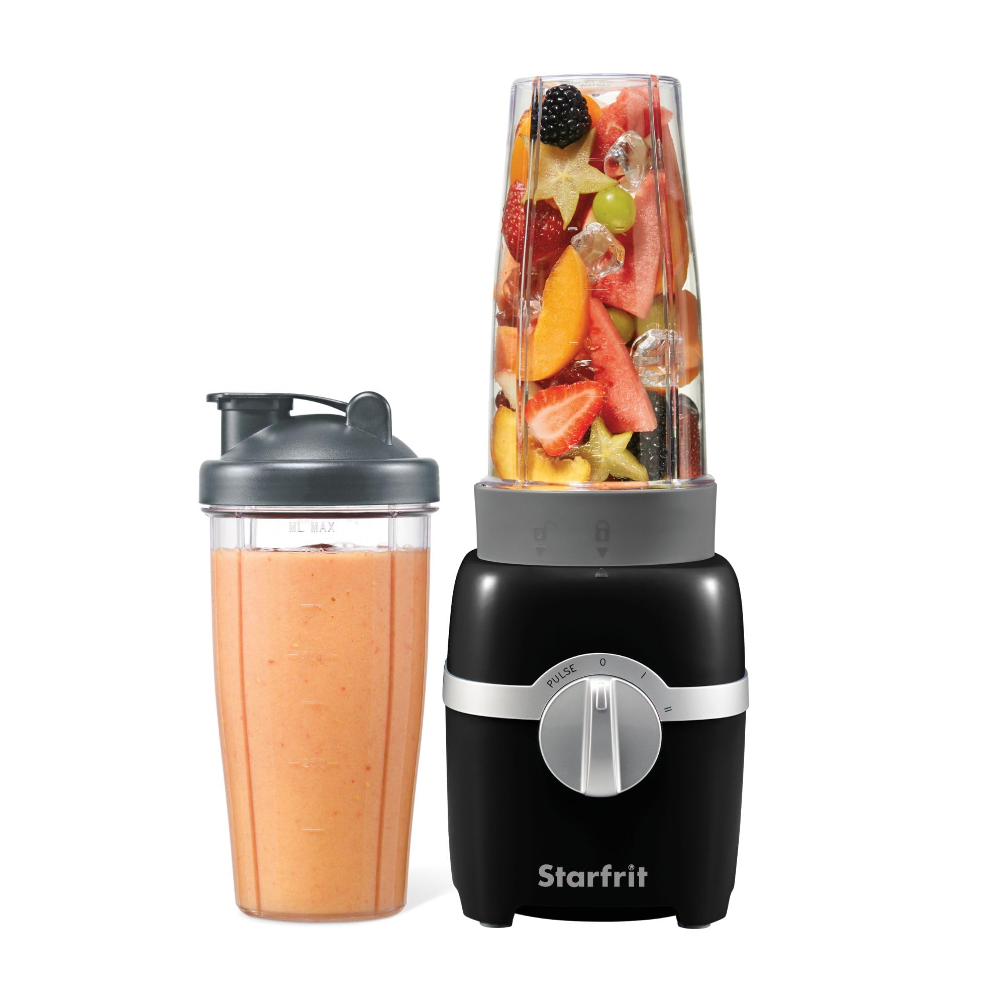 Starfrit Personal Blender, Two 828ml Cups, High, Low & Pulse Modes, 300W, Black 🍁 All In One Marketplace Canada