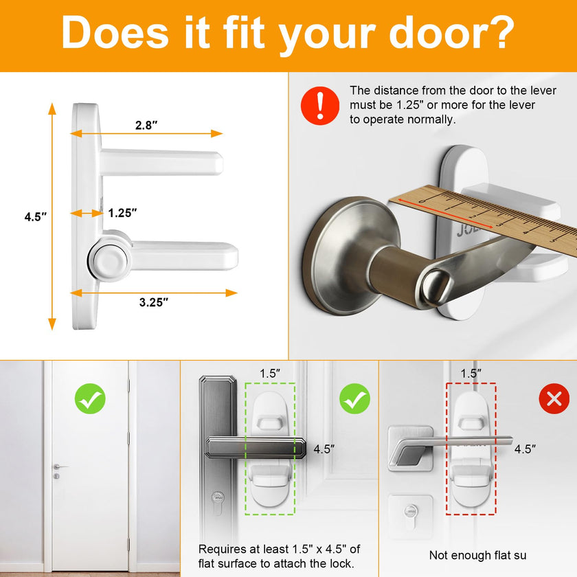 Jolik Improved Childproof Door Lever Lock(2 Pack)& Handles Premium Bonding Adhesive - door handle child proof 🍁 All In One Marketplace Canada