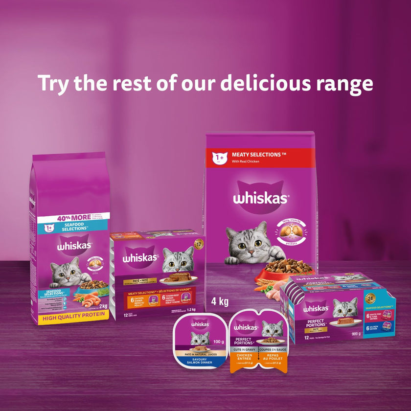 WHISKAS Perfect PORTIONS Kitten Wet Cat Food, Beef Flavour, 75g (12 Pack) 🍁 All In One Marketplace Canada