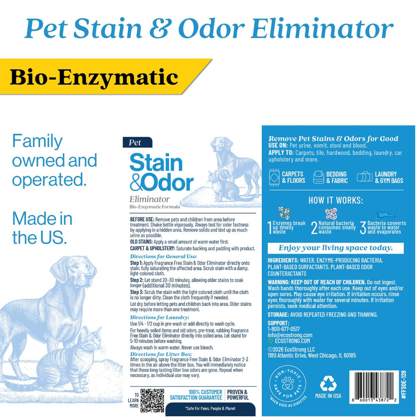 Eco Strong Pet Stain and Odor Remover - Cat Urine Enzyme Cleaner Destroyer, Urine Destroyer for Dogs, Pet Urine Enzyme Cleaner - 128 Oz 🍁 All In One Marketplace Canada