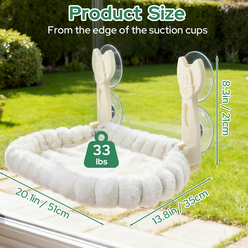 Ceecysaa Cat Window Perch, Cat Hammock Cordless Window Bed with Easy Assembly Strong Metal Frame and Removable Soft Cover, 4 Strong Suction Cups Soft Cover Foldable Cats Shelf Seat for Indoor Cats 🍁 All In One Marketplace Canada