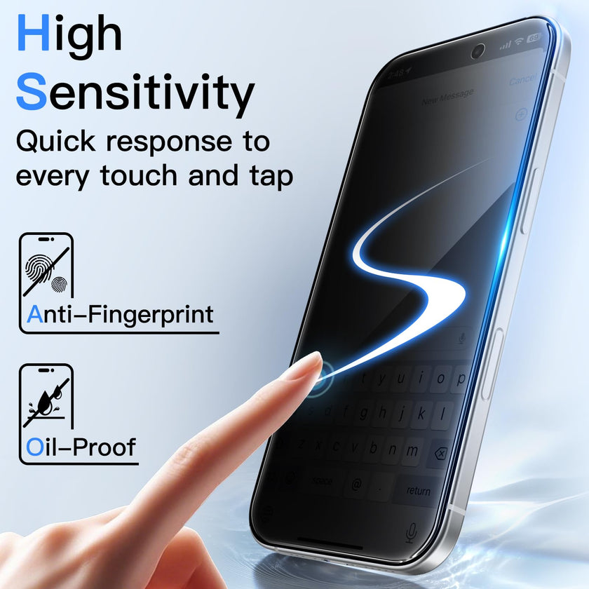 JETech Privacy Screen Protector for iPhone 16 Pro 6.3-Inch, Anti-Spy Tempered Glass Film with Easy Installation Tool, 2-Pack 🍁 All In One Marketplace Canada