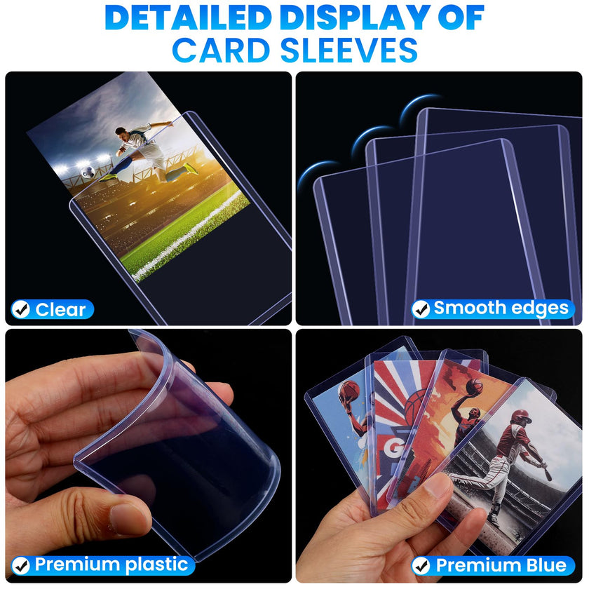 ZENOWICK 200 Packs Card Sleeves Hard, Top Loaders for Cards 3