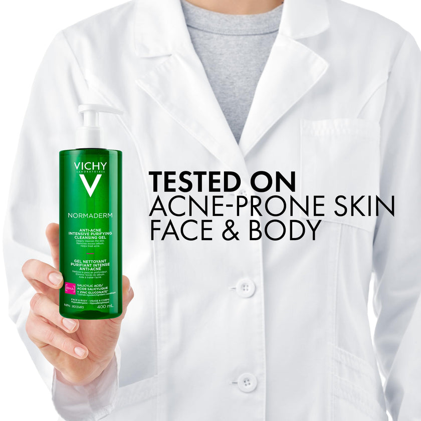 Vichy Anti-Acne Salicylic Acid Cleansing Gel, Normaderm Purifying Face Wash for Oily Skin, Acne Breakouts and Pores. Oil-free, Soap-Free, Non-Comedogenic, Hypoallergenic, Dermatologist Recommended 🍁 All In One Marketplace Canada