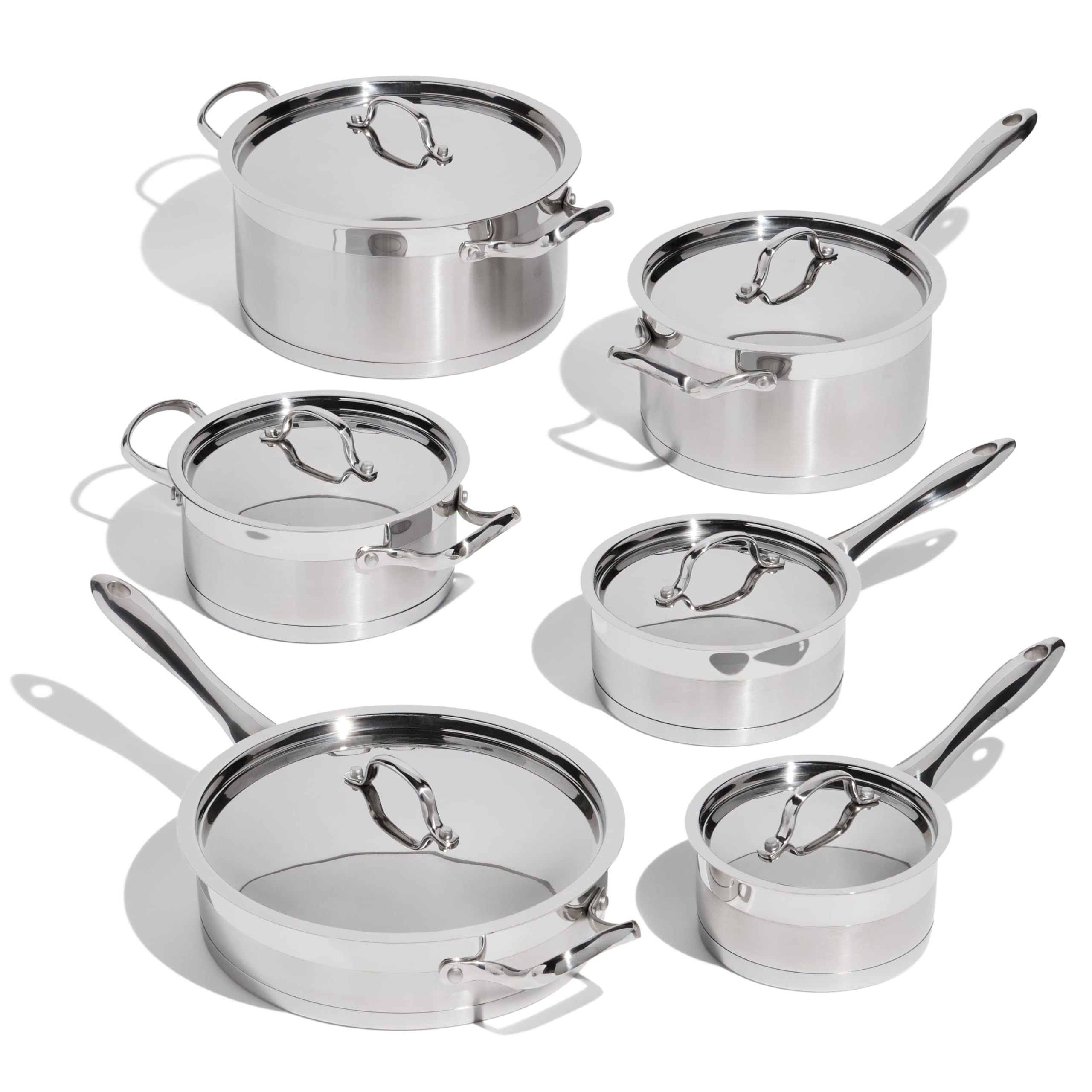 Lagostina Moderna 12-Piece Stainless Steel Cookware Set, Commercial Capsule Base, Induction Safe Pots and Pan Set Includes Saucepan, Casserole, Dutch Oven & Lids, Oven Safe up to 400°F / 204ºC 🍁 All In One Marketplace Canada