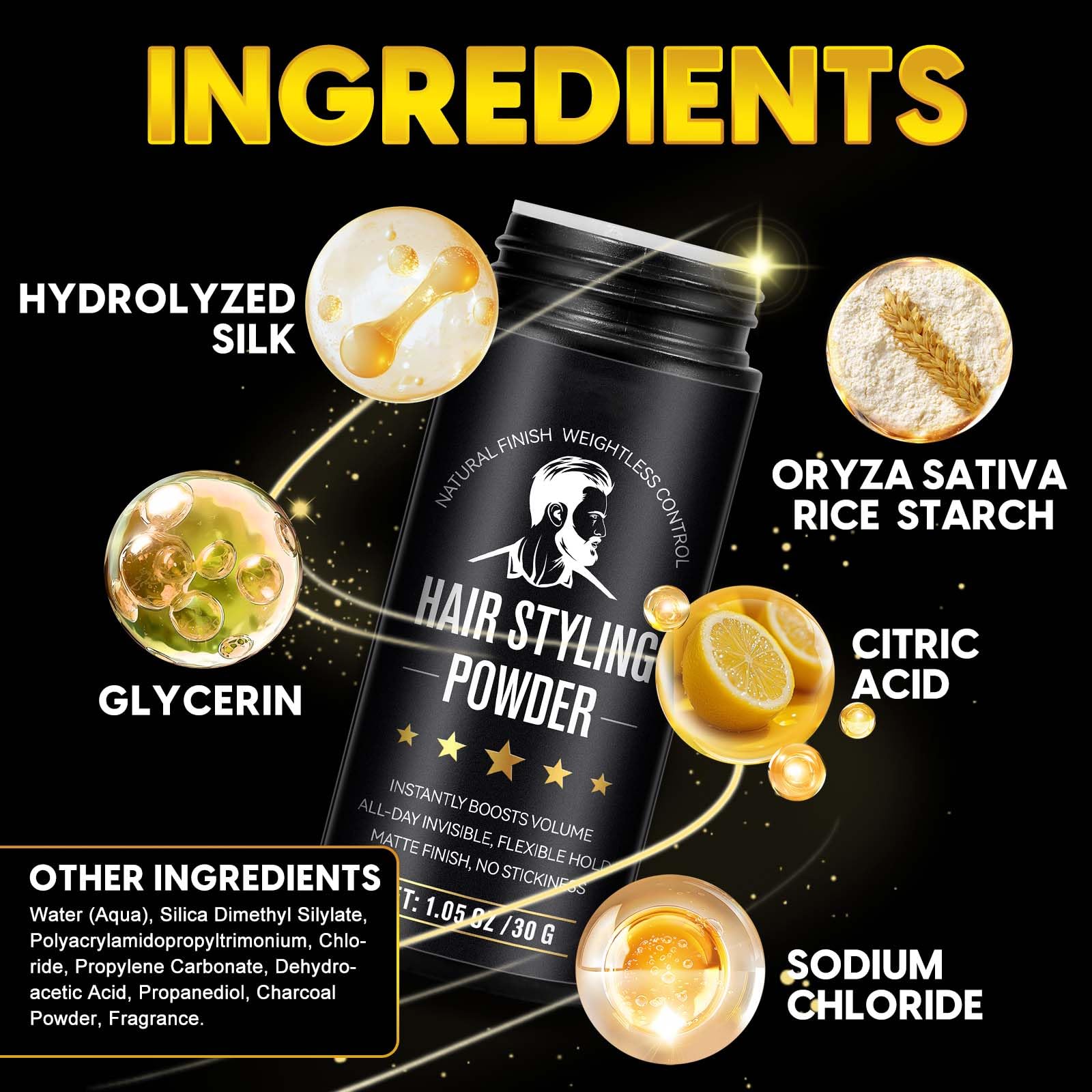 Hair Styling Powder, 2Pack Hair Texture Powder for Men and Women, Adds Volume and Texture, Alll Day Invisible, Flexible Hold, Long-lasting, Matte Finish, No Stickiness 2 x 30g 🍁 All In One Marketplace Canada