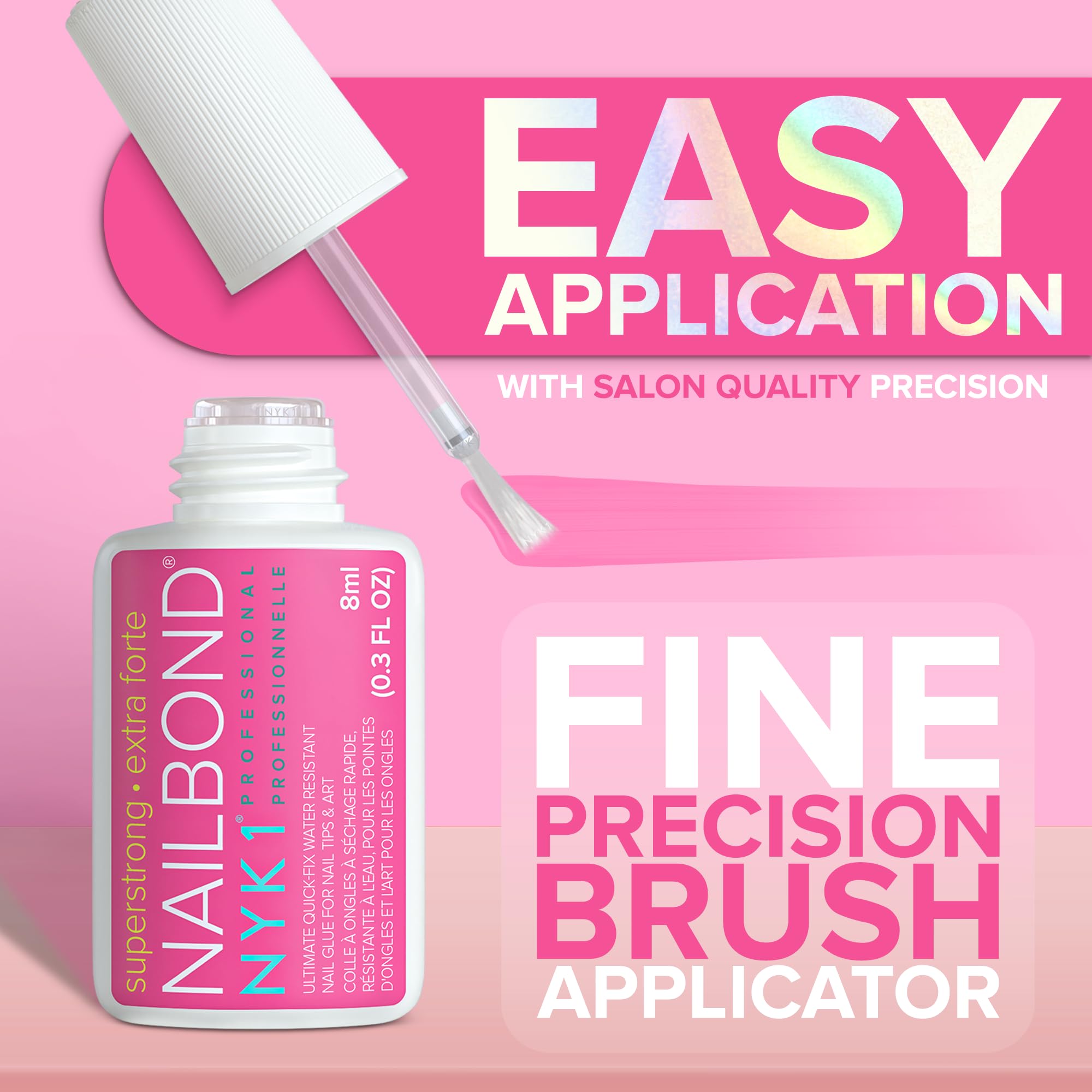NYK1 Super Strong Nail Glue For Press On Nails, Nail Tips And Acrylic Nails (8ml) Nail Bond Brush On Nail Glue For Acrylics Glue On Nails And Fake Nails With Glue Brush for Stick On Nails Tips 🍁 All In One Marketplace Canada
