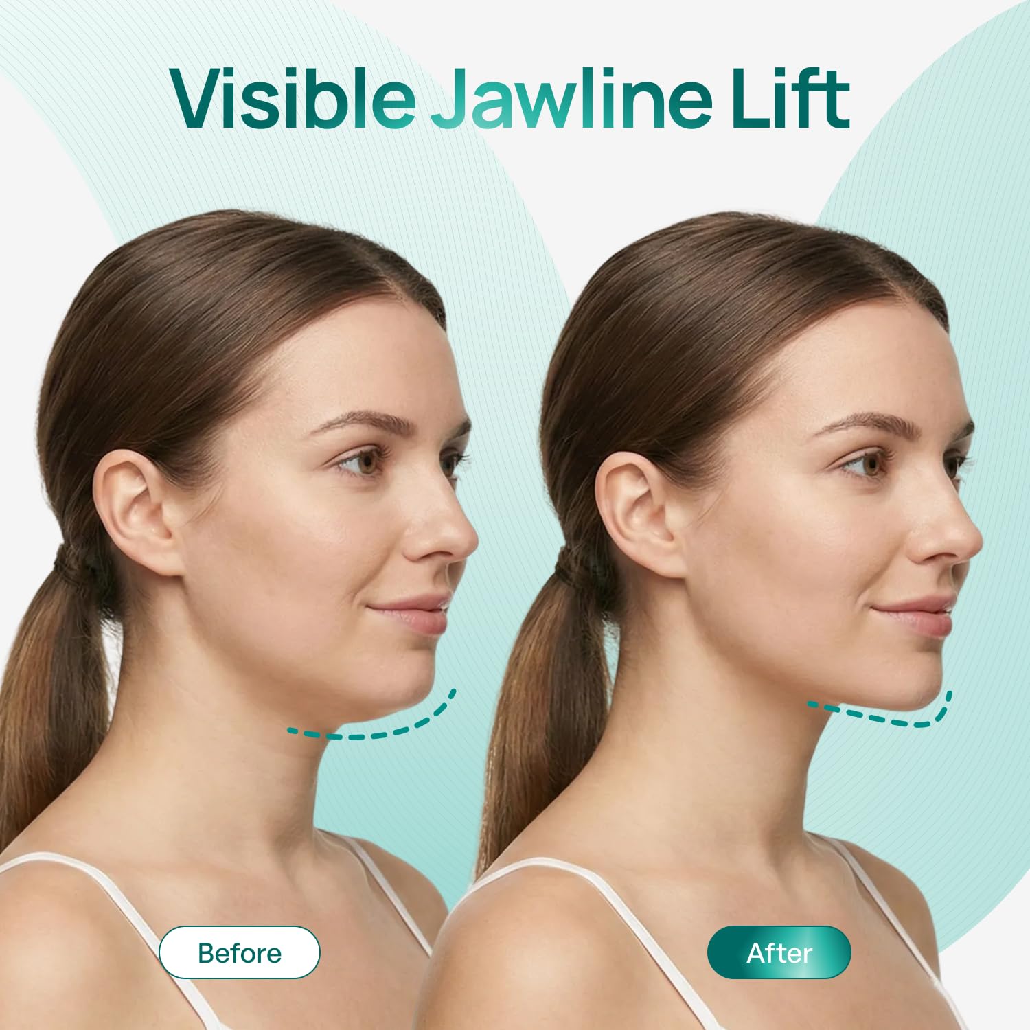 Plantifique V-Line Face Mask with Hyaluronic Acid, 5 Pack Chin Strap for Double Chin, V Line Lifting Masks - V Shape Face Tape, Jawline & Neck Mask for Skin Firming 🍁 All In One Marketplace Canada