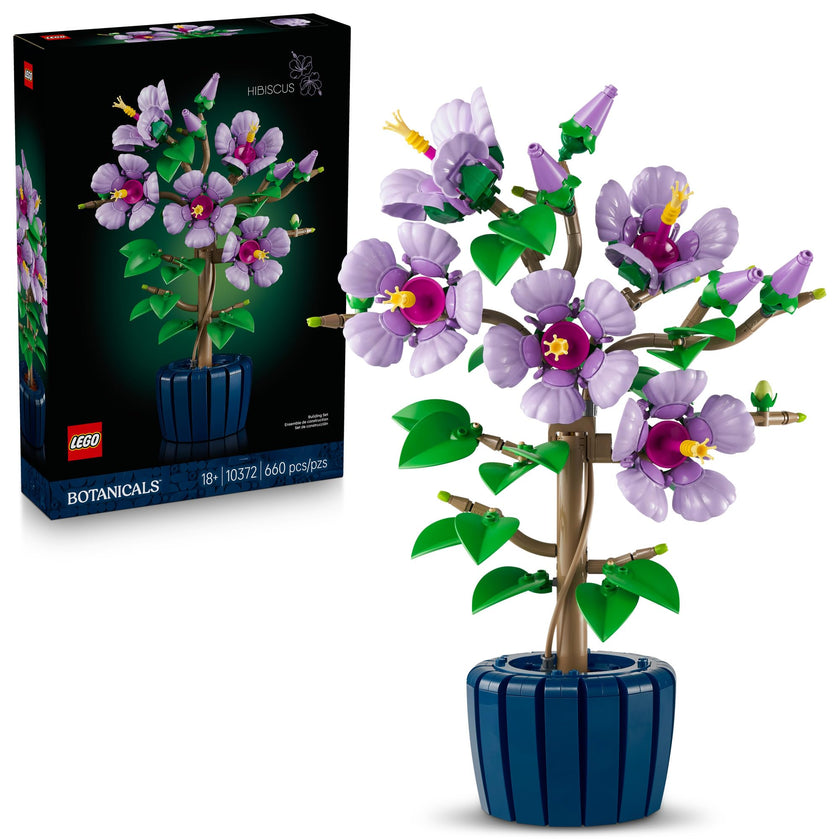 LEGO Botanicals Hibiscus Flower Building Set - Artificial Plant & Flower Building Blocks for Women & Men, Ages 18+ - Home, Office Decor Gift Idea - 10372 🍁 All In One Marketplace Canada