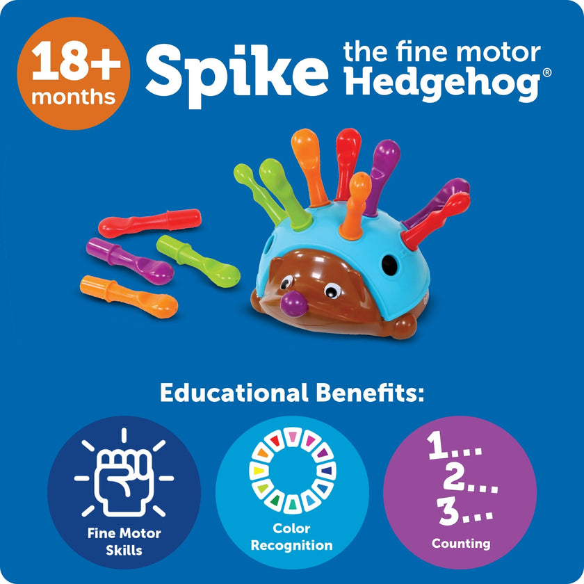 Learning Resources Spike The Fine Motor Hedgehog - Toddler Montessori Toys, Stacking Shape, Gifts for Boys and Girls, Sorting and Matching Skill Activities, Educational Games, Kindergarten 🍁 All In One Marketplace Canada