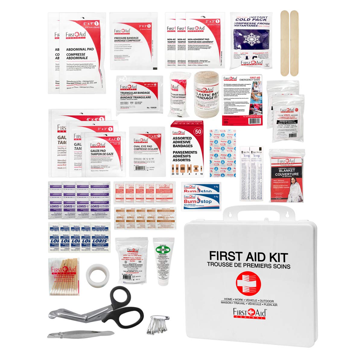 First Aid Central AZ-APFAKP All-Purpose Emergency First Aid Kit For Home, Work, and Travel, 145 Pieces 🍁 All In One Marketplace Canada