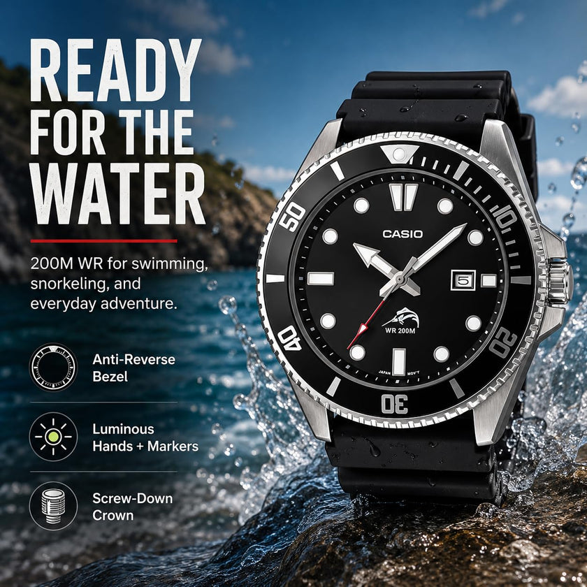 Casio Men’s MDV106-1AV 200M Duro Analog Watch, Black 🍁 All In One Marketplace Canada