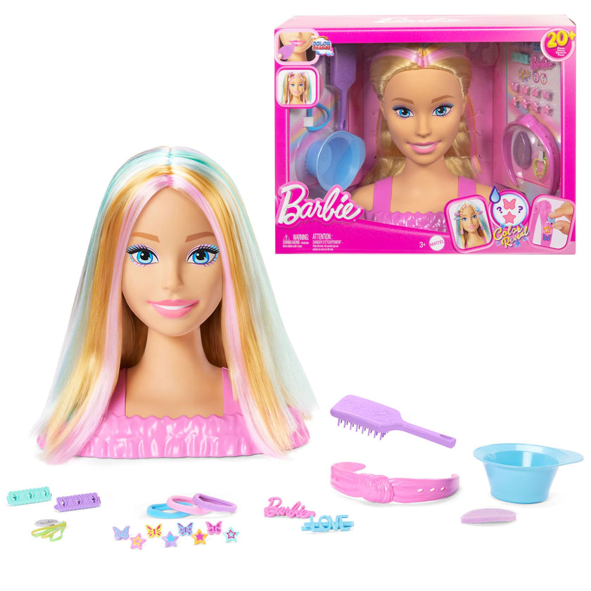 Barbie Doll Styling Head, Blonde Hair with 20+ Hair Styling Accessories Including Star & Butterfly Color Change Hair Clips 🍁 All In One Marketplace Canada