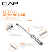 CAP Barbell Classic 7-Foot Olympic Bar, Chrome 🍁 All In One Marketplace Canada