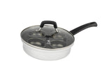 HENCKELS Non-Stick 4 Cup Egg Poacher with Glass Lid, Silver, Black, 🍁 All In One Marketplace Canada