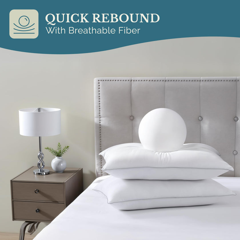 Casa Platino Bed Pillows Standard Size 4 Pack (20x26) - Down Alternative Sleeping Pillows, Hotel Quality, Hypoallergenic & Supportive for Side & Back Sleepers 🍁 All In One Marketplace Canada