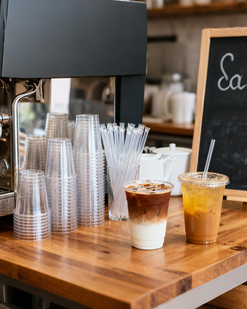 Goodluck 100 Pack 16oz Plastic Cups with Lids and Straws, Clear Disposable Iced Coffee Cups, Food Safe Cold Drink Cups for Bubble Tea, Smoothies & Shakes, BPA Free 🍁 All In One Marketplace Canada