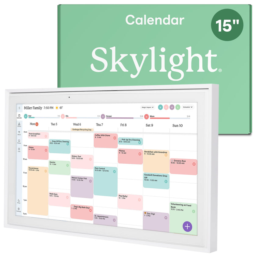 Skylight Calendar: 15-inch Wall Planner Digital Calendar & Chore Chart, Smart Touchscreen Interactive Display for Family Schedules – Wall Mount Included, Great for Organizing Your 2026 Calendar 🍁 All In One Marketplace Canada