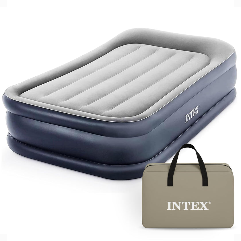 INTEX 64131ED Dura-Beam Plus Deluxe Pillow Rest Air Mattress: Fiber-Tech – Twin Size – Built-in Electric Pump – 16.5in Bed Height – 300lb Weight Capacity 🍁 All In One Marketplace Canada