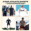 BOOJO 5 Pack Athletic Gym Mens Shorts - Workout Black Quick Dry Basketball Shorts with Pockets for Running Casual Activewear 🍁 All In One Marketplace Canada