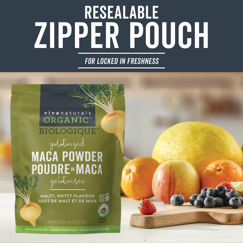 Viva Naturals Organic Maca Powder, Gelatinized Peruvian Maca Root Powder, Non-GMO, 1 lb 🍁 All In One Marketplace Canada