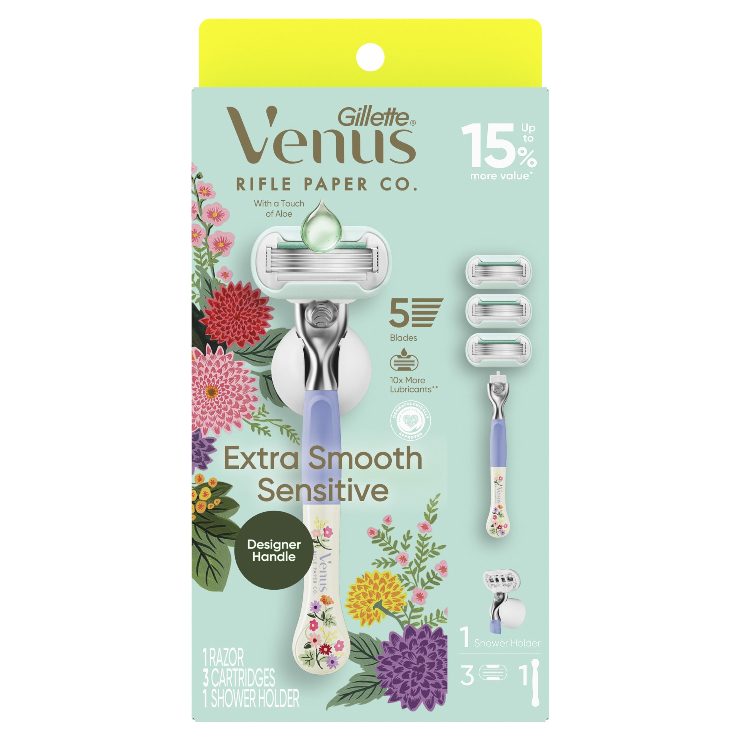 Gillette Venus Extra Smooth Sensitive, 1 Women’s Razor Blades for Sensitive Skin, 7 