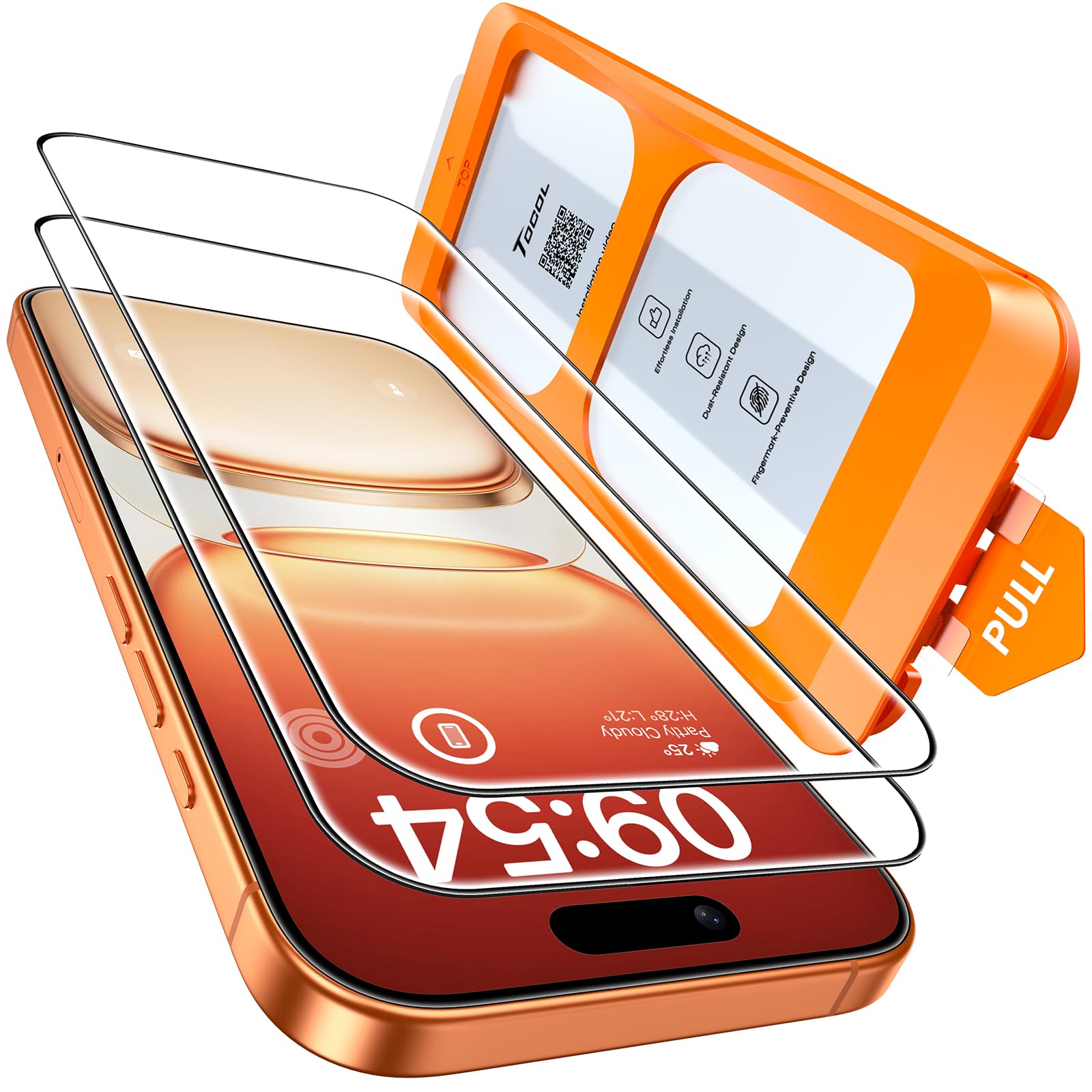 TOCOL 2 Pack for iPhone 16 Pro Max Screen Protector [Instant Installation][Auto-Dust Removal][HD Clear], Unbreakable 9H+Hardness Shatterproof Tempered Glass [Bubble Proof] 🍁 All In One Marketplace Canada