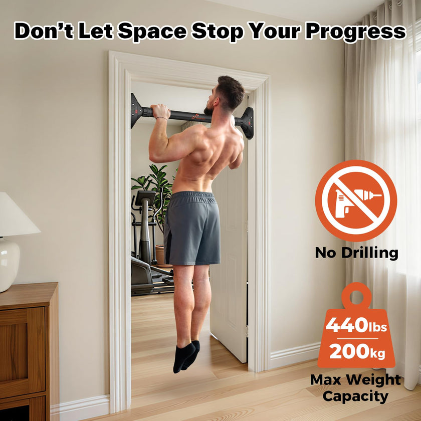 Sportneer Pull Up Bar Doorway Chin Up Bar No Screws Door Frame Chin Up Push Up Sit Up Bar Adjustable 75-94cm (29.5''-37'') Up to 200kg Capacity Workout Bar 🍁 All In One Marketplace Canada
