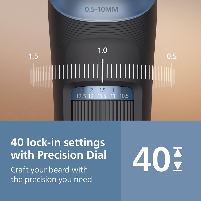 Philips Beard Trimmer 3000 Series - Self-sharpening Metal Blades, 40 Lock-in Settings, Lift&Trim Comb, 100% Waterproof, Battery Indicator, USB Charging, Model BT3660/15 🍁 All In One Marketplace Canada