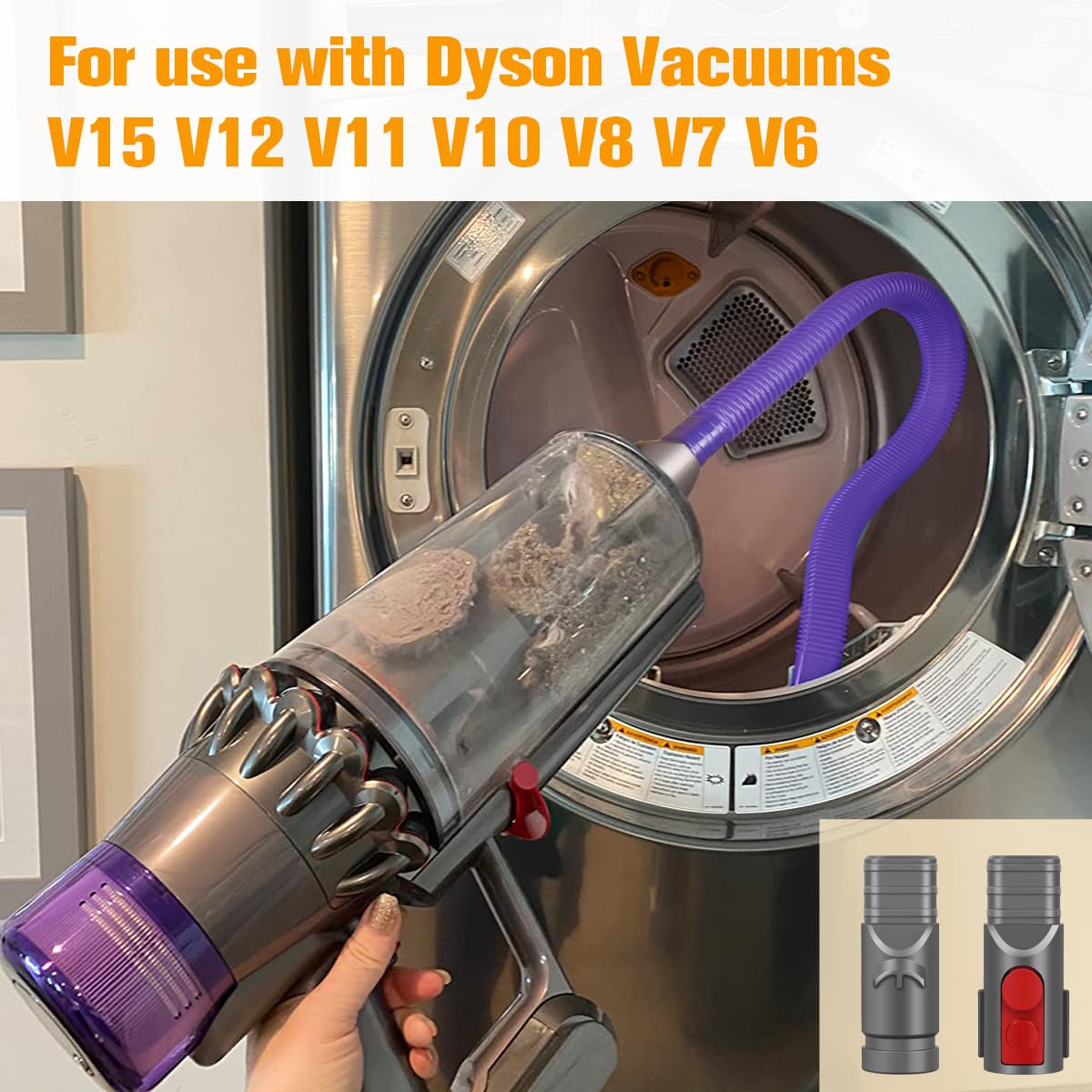 FUNTECK Dryer Lint Vacuum Attachment Compatible with Dyson V15 V12 V11 V10 V8 V7 V6 Vacuum Cleaners, Flexible Vent Lint Cleaner Kit, 34 inches 🍁 All In One Marketplace Canada
